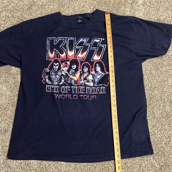 2019 Kiss End of the Road World Tour Concert T Shirt XXL Black Souvenir Dates - Picture 5 of 7
